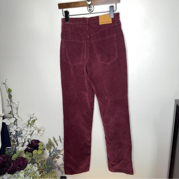 DENIM FORUM x ARITZIA The High Rise Loose Corduroy Jeans Spiced Burgundy {R52} - Picture 3 of 5